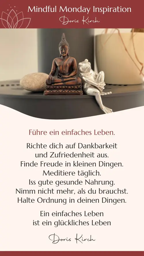 Beispielgrafik mit Zitat aus den kostenlosen Montagsimpulsen (Mindful Monday Inspirations) von Doris Kirch