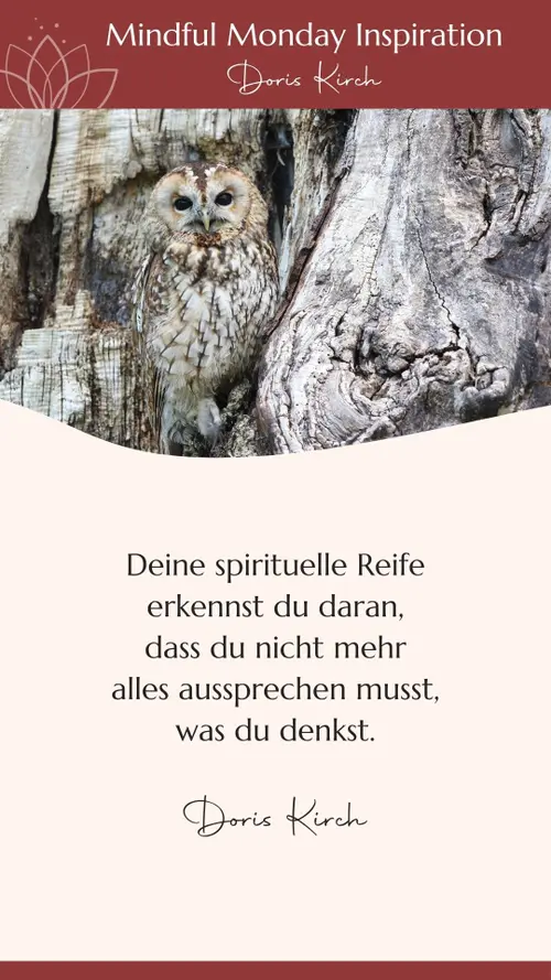 Beispielgrafik mit Zitat aus den kostenlosen Montagsimpulsen (Mindful Monday Inspirations) von Doris Kirch
